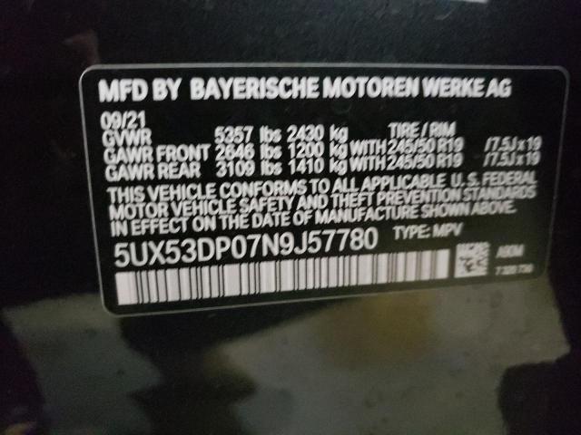 Photo 9 VIN: 5UX53DP07N9J57780 - BMW X3 XDRIVE3 