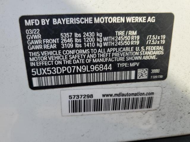 Photo 11 VIN: 5UX53DP07N9L96844 - BMW X3 XDRIVE3 