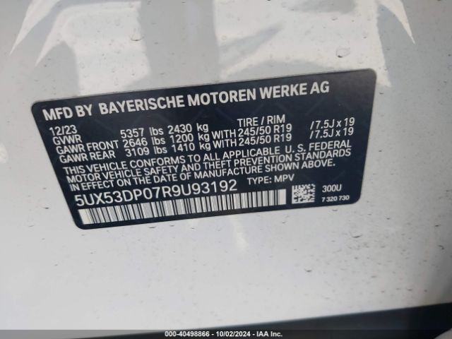 Photo 8 VIN: 5UX53DP07R9U93192 - BMW X3 