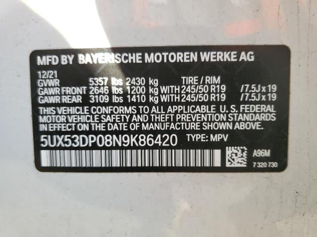 Photo 9 VIN: 5UX53DP08N9K86420 - BMW X3 XDRIVE3 