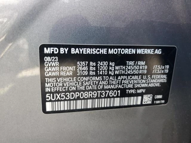 Photo 12 VIN: 5UX53DP08R9T37601 - BMW X3 XDRIVE3 