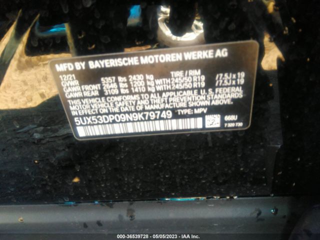 Photo 8 VIN: 5UX53DP09N9K79749 - BMW X3 