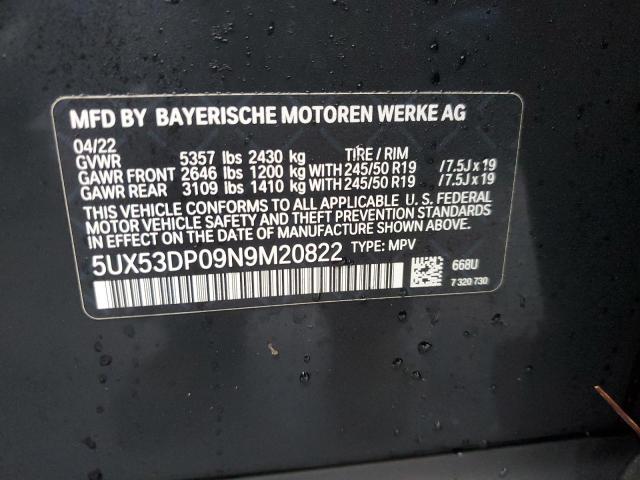 Photo 11 VIN: 5UX53DP09N9M20822 - BMW X3 