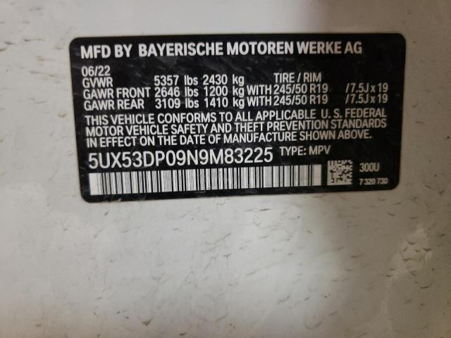 Photo 12 VIN: 5UX53DP09N9M83225 - BMW X3 XDRIVE3 