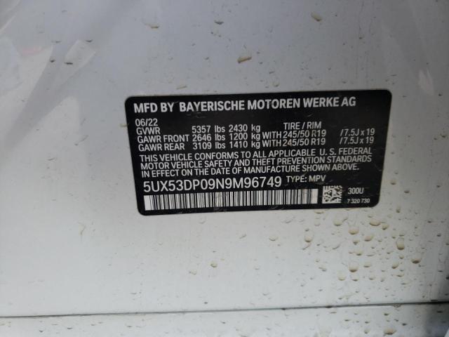 Photo 12 VIN: 5UX53DP09N9M96749 - BMW X3 XDRIVE3 