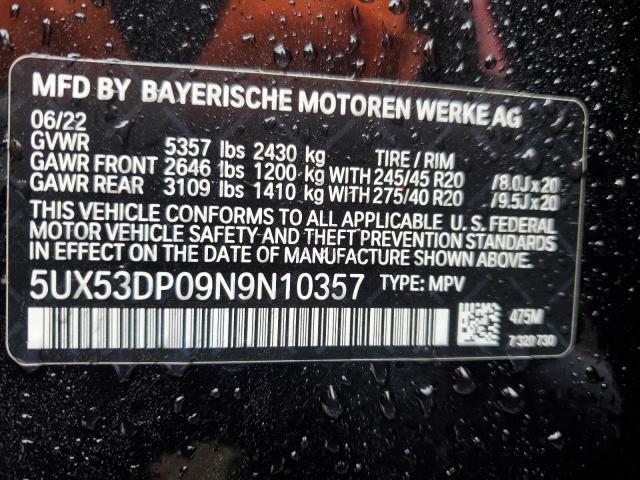 Photo 12 VIN: 5UX53DP09N9N10357 - BMW X3 XDRIVE3 