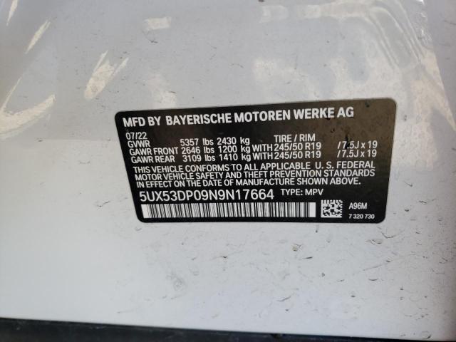 Photo 12 VIN: 5UX53DP09N9N17664 - BMW X3 XDRIVE3 