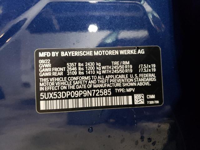 Photo 12 VIN: 5UX53DP09P9N72585 - BMW X3 