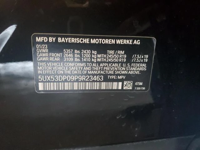 Photo 12 VIN: 5UX53DP09P9R23463 - BMW X3 XDRIVE3 