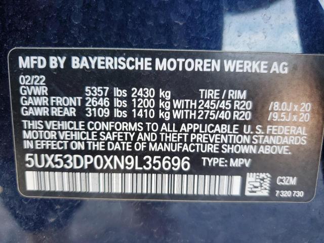 Photo 12 VIN: 5UX53DP0XN9L35696 - BMW X3 