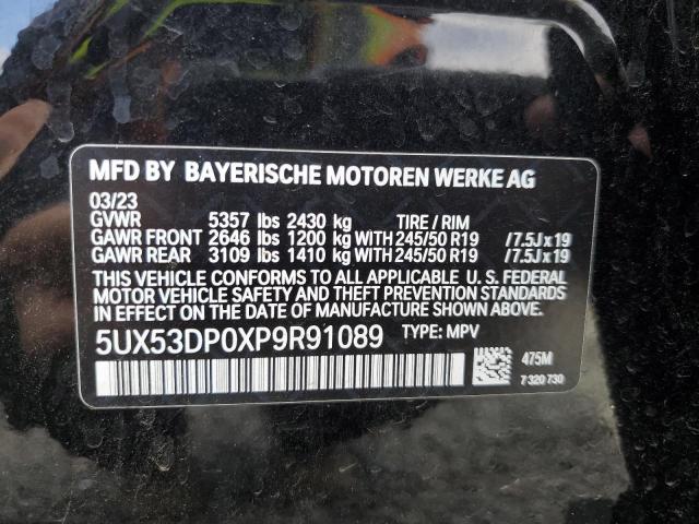 Photo 12 VIN: 5UX53DP0XP9R91089 - BMW X3 XDRIVE3 