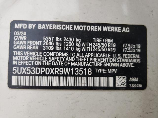 Photo 12 VIN: 5UX53DP0XR9W13518 - BMW X3 XDRIVE3 