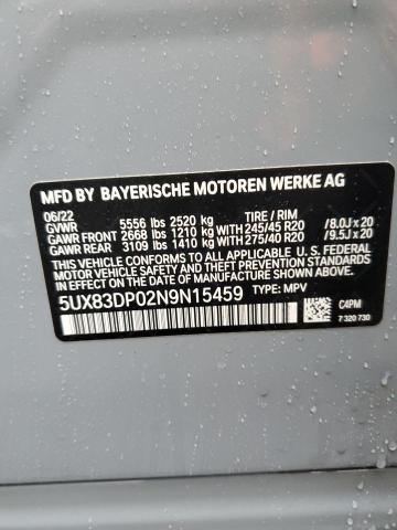 Photo 12 VIN: 5UX83DP02N9N15459 - BMW X3 XDRIVEM 