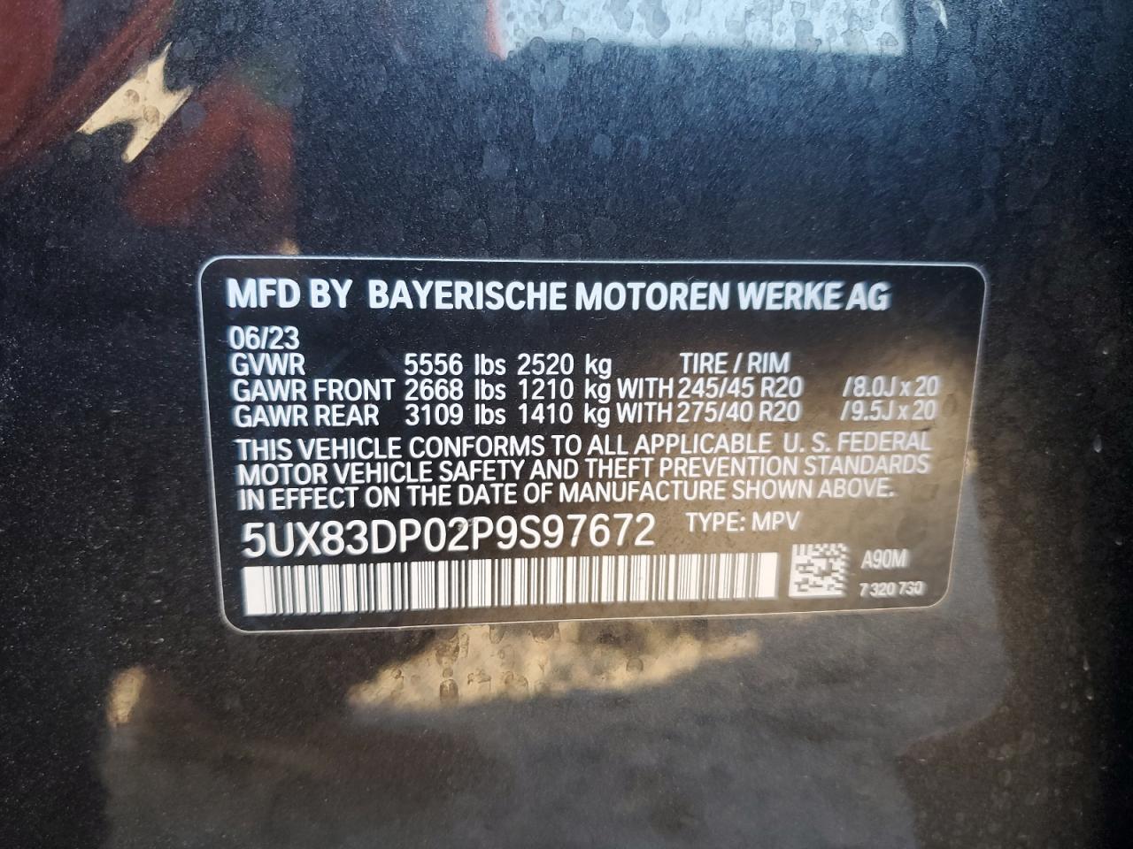 Photo 12 VIN: 5UX83DP02P9S97672 - BMW X3 M 