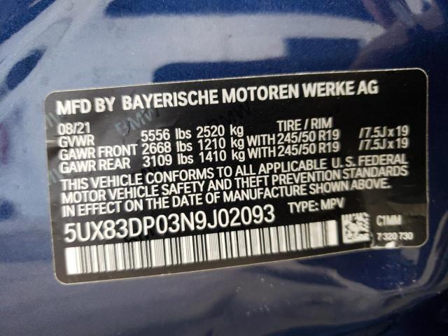 Photo 12 VIN: 5UX83DP03N9J02093 - BMW X3 M40I 