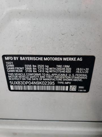 Photo 12 VIN: 5UX83DP04N9K02395 - BMW X3 M40I 