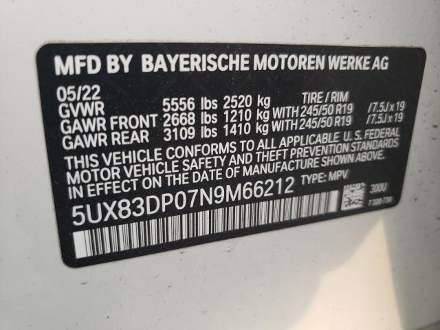 Photo 11 VIN: 5UX83DP07N9M66212 - BMW X3 XDRIVEM 