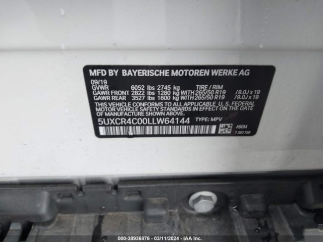 Photo 8 VIN: 5UXCR4C00LLW64144 - BMW X5 