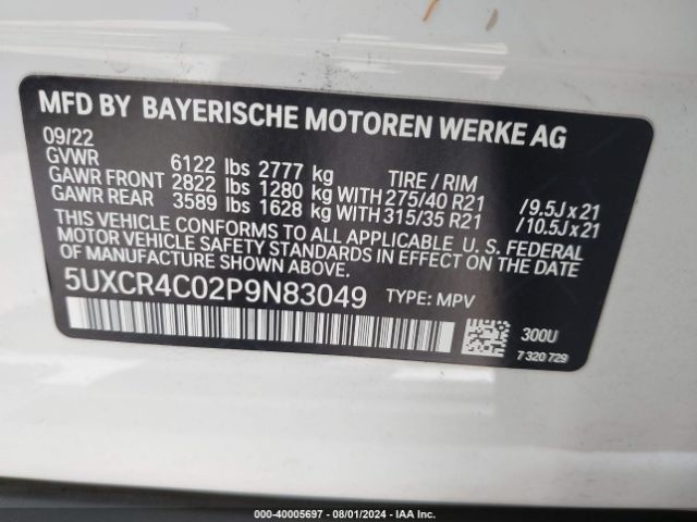 Photo 8 VIN: 5UXCR4C02P9N83049 - BMW X5 