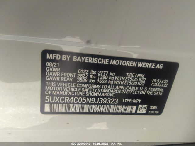 Photo 8 VIN: 5UXCR4C05N9J39323 - BMW X5 