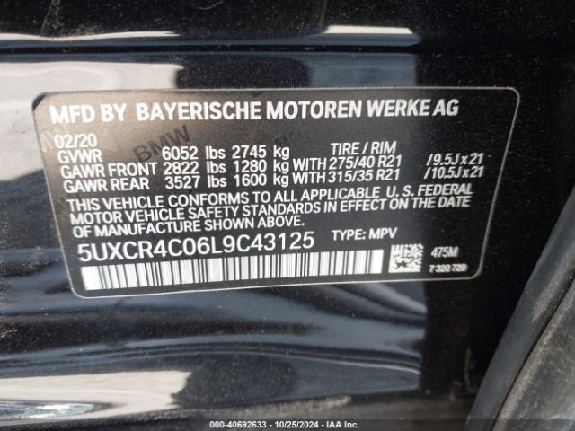 Photo 8 VIN: 5UXCR4C06L9C43125 - BMW X5 