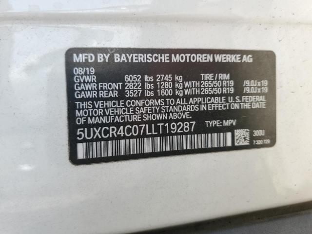 Photo 11 VIN: 5UXCR4C07LLT19287 - BMW X5 SDRIVE 