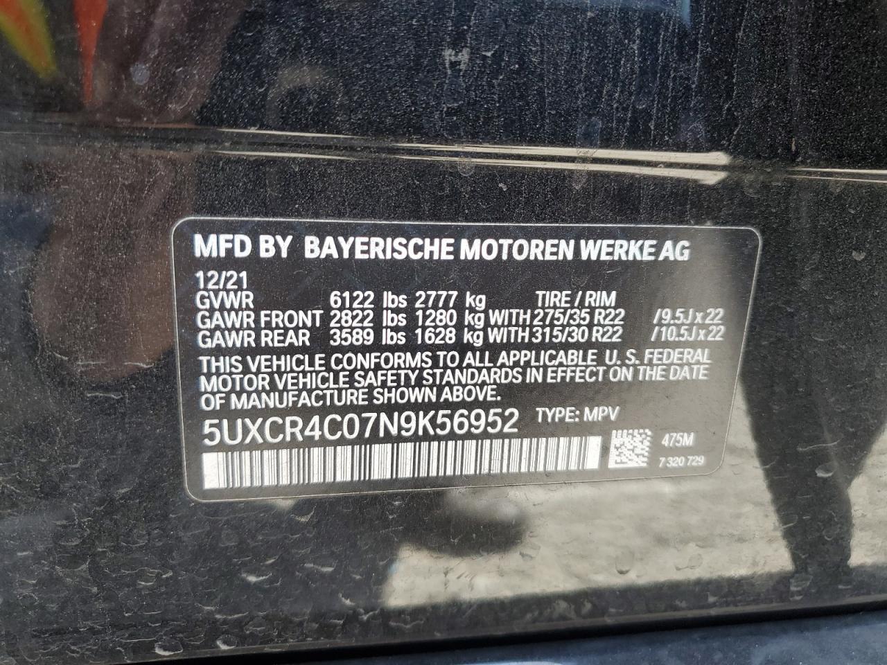 Photo 12 VIN: 5UXCR4C07N9K56952 - BMW X5 