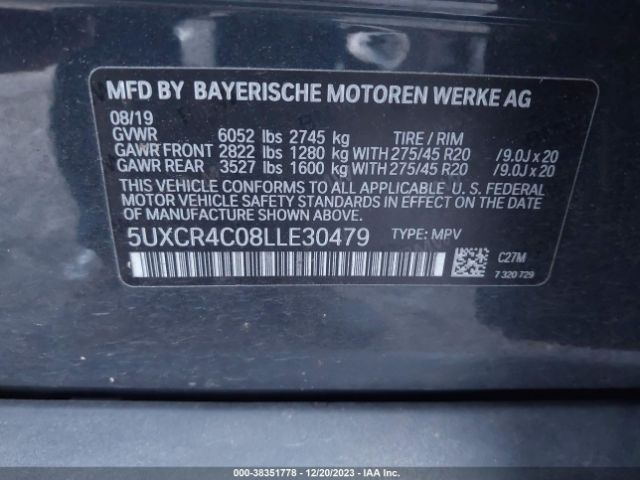 Photo 8 VIN: 5UXCR4C08LLE30479 - BMW X5 