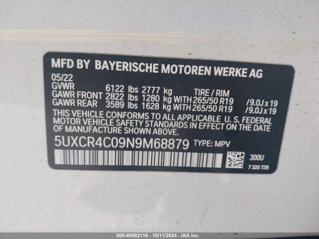 Photo 8 VIN: 5UXCR4C09N9M68879 - BMW X5 