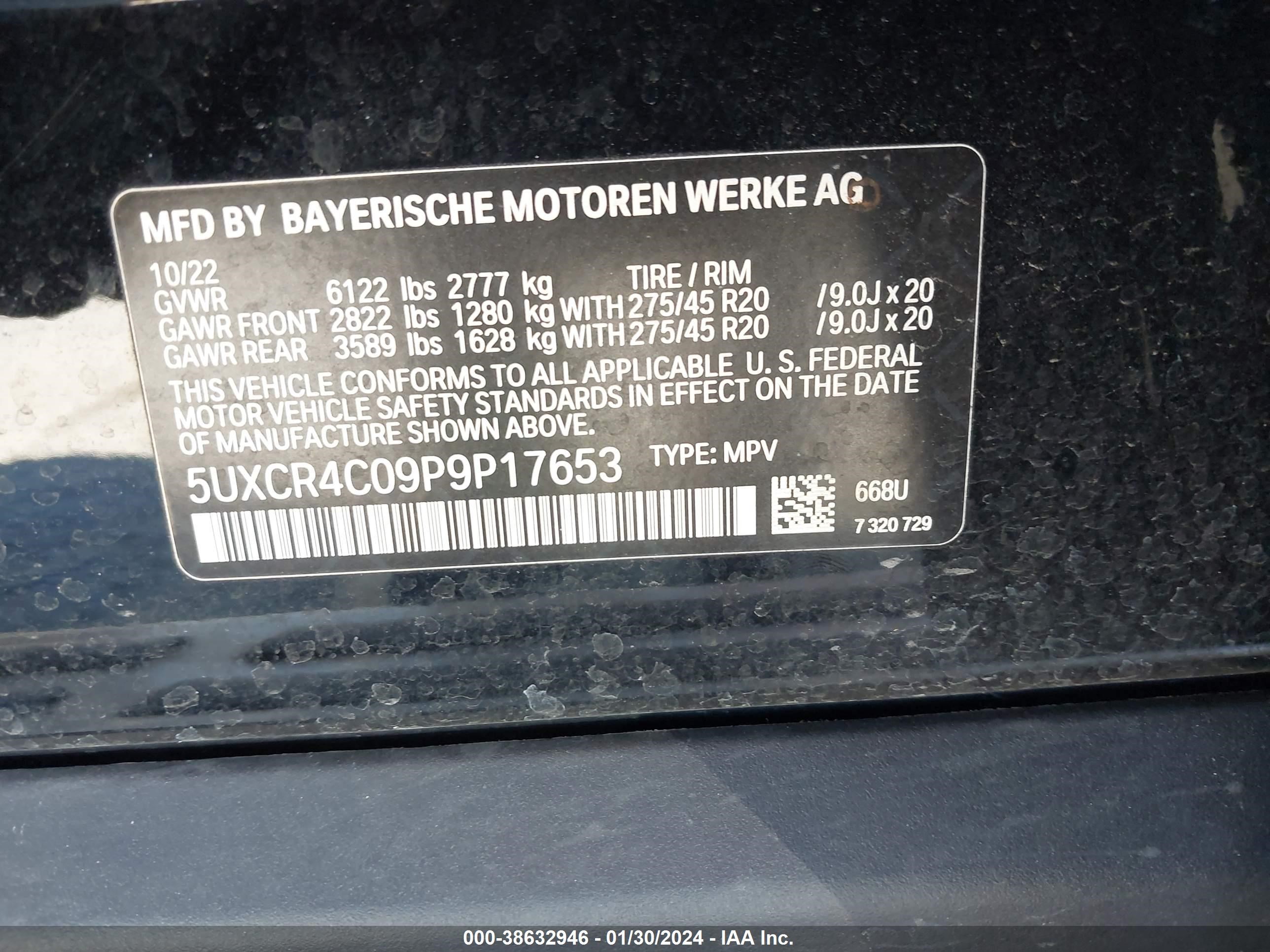 Photo 8 VIN: 5UXCR4C09P9P17653 - BMW X5 