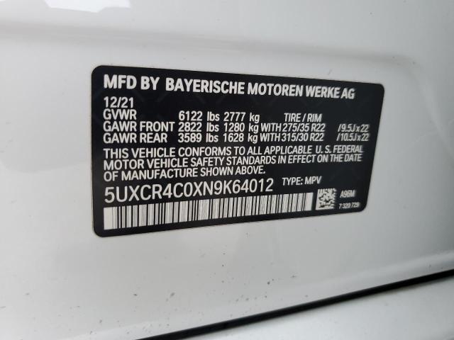 Photo 12 VIN: 5UXCR4C0XN9K64012 - BMW X5 SDRIVE 