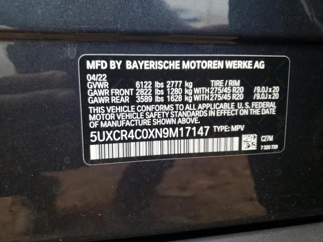 Photo 9 VIN: 5UXCR4C0XN9M17147 - BMW X5 SDRIVE 