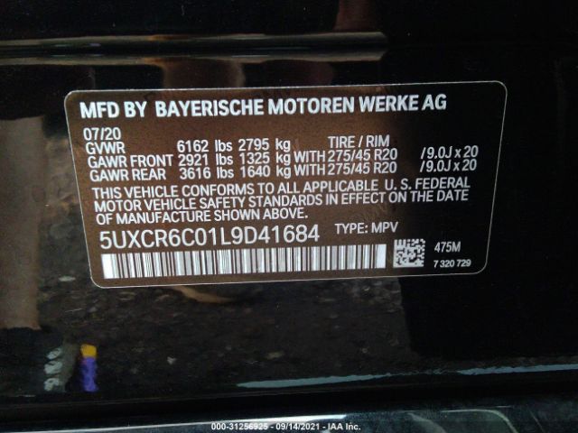 Photo 8 VIN: 5UXCR6C01L9D41684 - BMW X5 