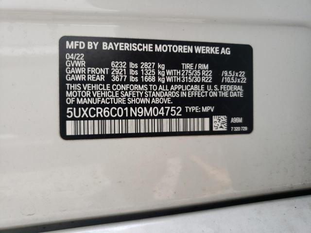 Photo 12 VIN: 5UXCR6C01N9M04752 - BMW X5 XDRIVE4 