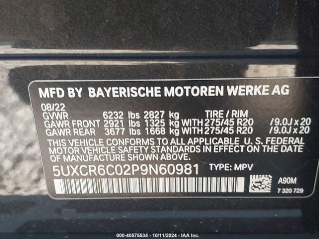 Photo 8 VIN: 5UXCR6C02P9N60981 - BMW X5 