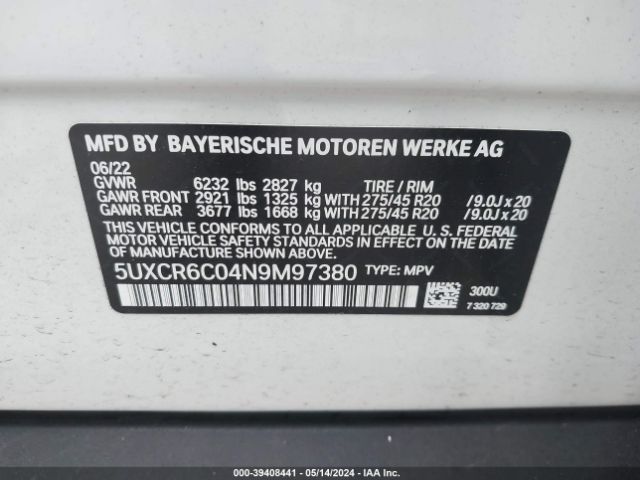 Photo 8 VIN: 5UXCR6C04N9M97380 - BMW X5 