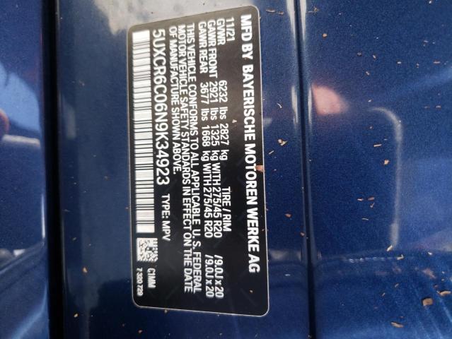 Photo 12 VIN: 5UXCR6C06N9K34923 - BMW X5 XDRIVE4 