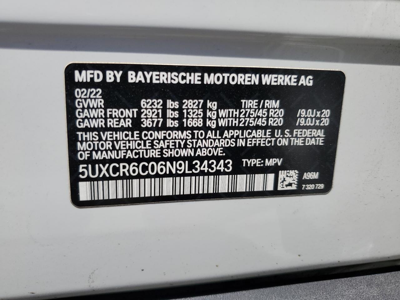 Photo 11 VIN: 5UXCR6C06N9L34343 - BMW X5 