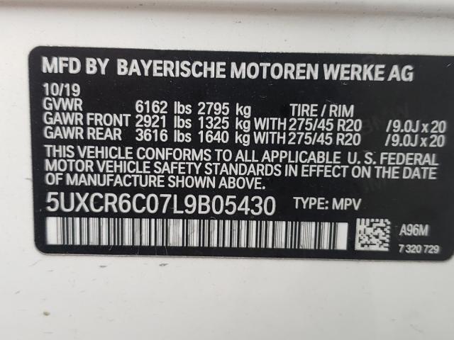 Photo 9 VIN: 5UXCR6C07L9B05430 - BMW X5 XDRIVE4 