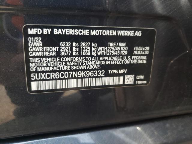 Photo 12 VIN: 5UXCR6C07N9K96332 - BMW X5 XDRIVE4 