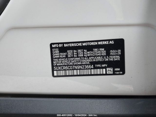 Photo 8 VIN: 5UXCR6C07N9N23664 - BMW X5 