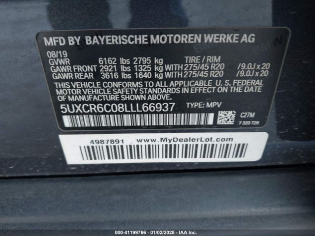 Photo 8 VIN: 5UXCR6C08LLL66937 - BMW X5 