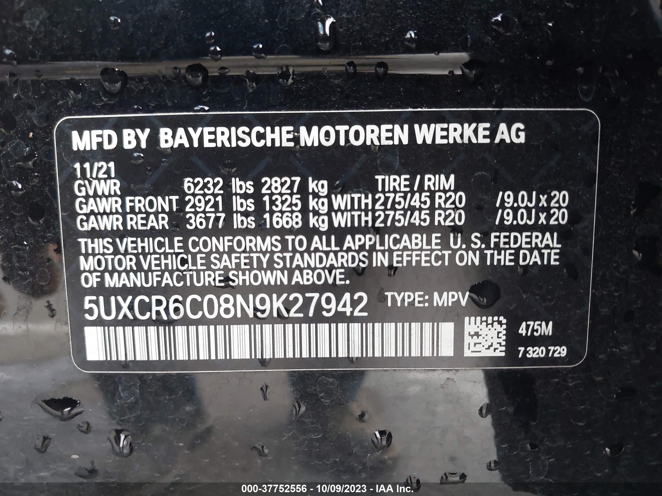 Photo 8 VIN: 5UXCR6C08N9K27942 - BMW X5 