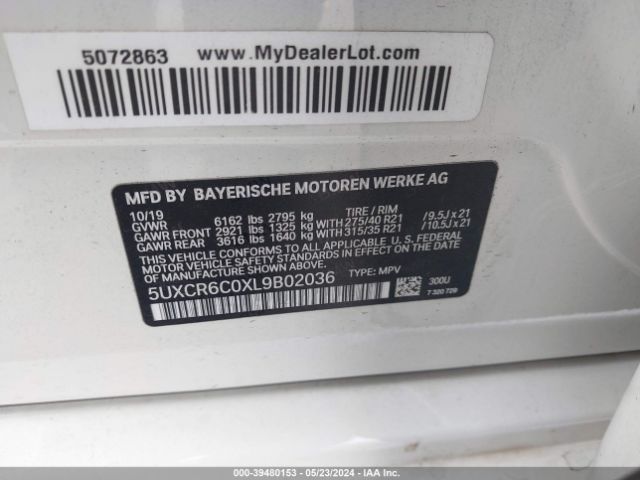 Photo 8 VIN: 5UXCR6C0XL9B02036 - BMW X5 