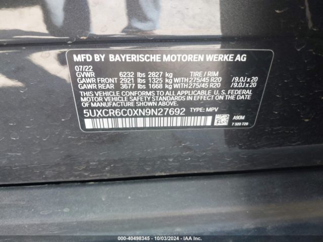 Photo 8 VIN: 5UXCR6C0XN9N27692 - BMW X5 