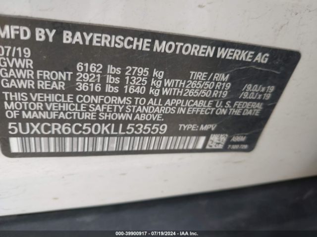 Photo 8 VIN: 5UXCR6C50KLL53559 - BMW X5 