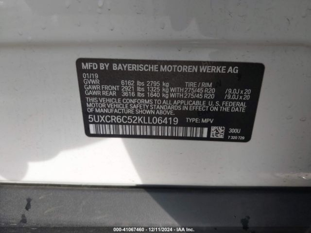 Photo 8 VIN: 5UXCR6C52KLL06419 - BMW X5 