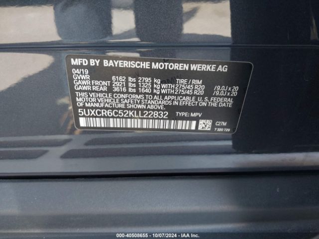 Photo 8 VIN: 5UXCR6C52KLL22832 - BMW X5 