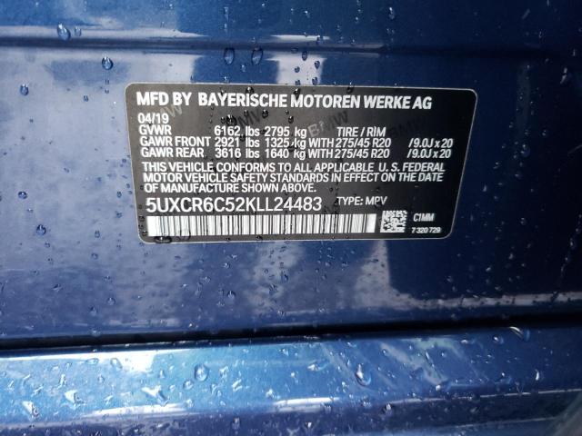 Photo 9 VIN: 5UXCR6C52KLL24483 - BMW X5 XDRIVE4 