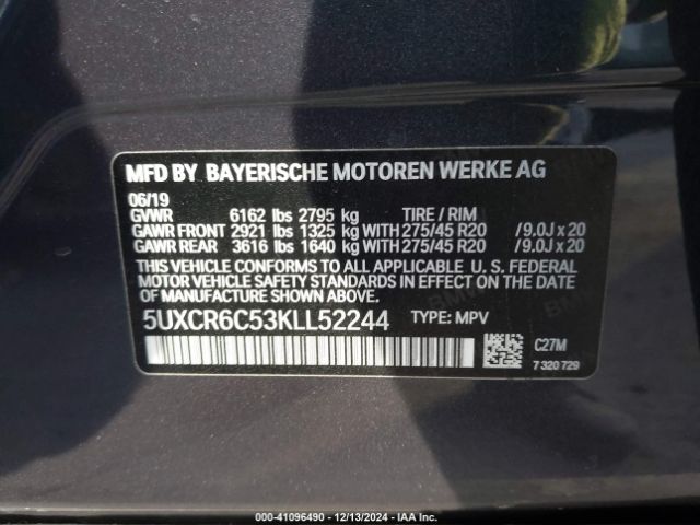 Photo 8 VIN: 5UXCR6C53KLL52244 - BMW X5 